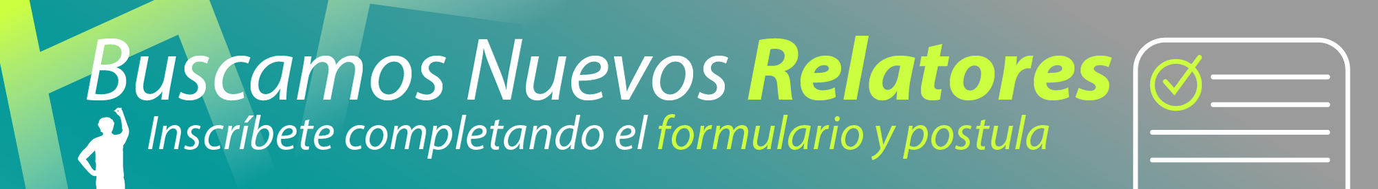 buscamos relatores, regístrate acá